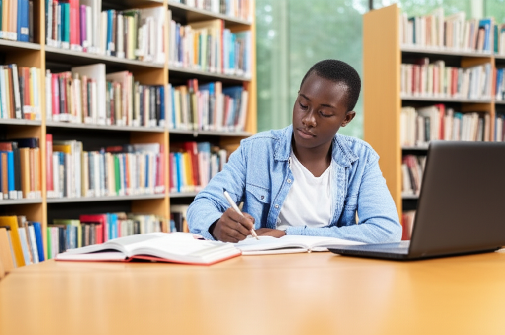 Student studying